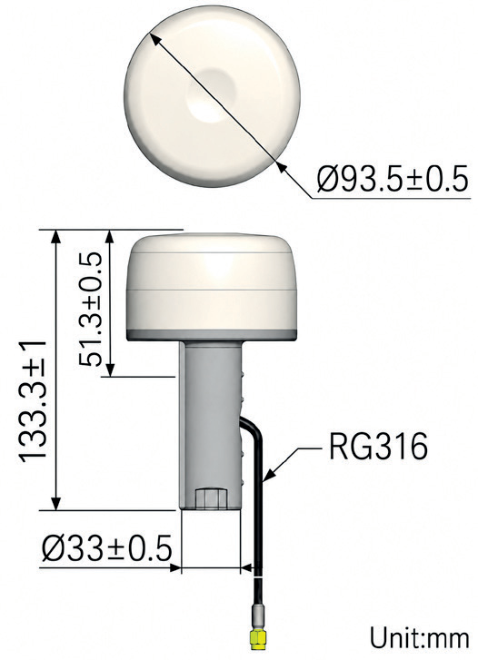 ESPG00SS5061 — Iridium Cylindrical Antenna