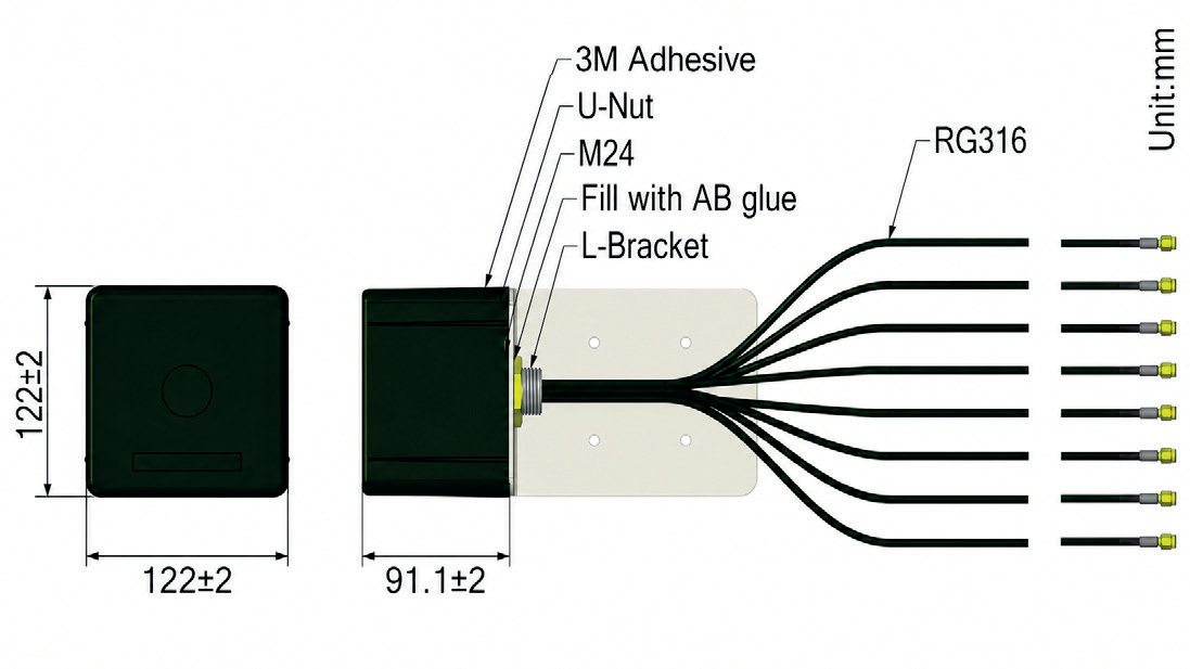 ESPG00SS5062 — 9-in-1 Integrated Combo Antenna